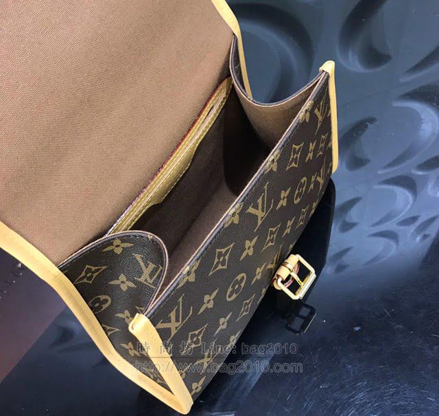 LV女包 M51123 2019新品 路易威登老花三角蓋頭凱莉女包  LV復古款手提包 LV鏈條斜挎女包  ydh2958